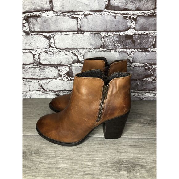 Krbonell Brown Ankle Double Sided Zipper Heeled Booties Boots Women Sz 9M US/40 - Picture 16 of 16
